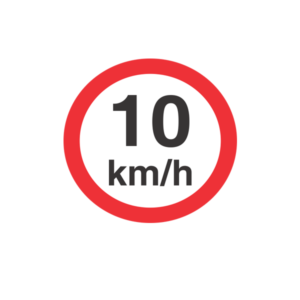 Placa em Poliestireno – Velocidade 10 km/h.