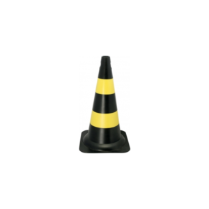 Cone de Sinalização Preto/Amarelo 50cm