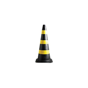 Cone de Sinalização Preto/Amarelo 75 cm