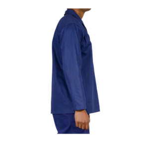 Camisa Profissional Masculina Manga Longa em Brim Azul Marinho/Cinza